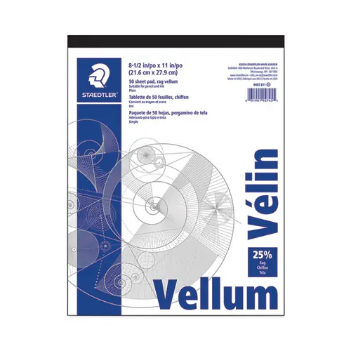 Staedtler® Vellum Tracing Paper, 8.5 x 11, White, 50/Pad