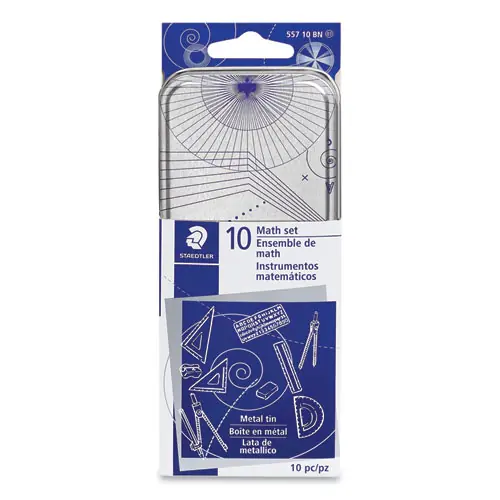 Staedtler® Xcellence Mathematical Instrument Set, Plastic, Clear/Blue