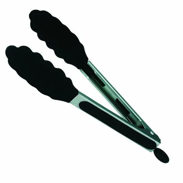 Stainless Steel Locking Tongs with Silicone Tip, 9″