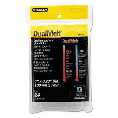 Stanley Bostitch® Dual Temperature Mini Glue Sticks, 24/Pack