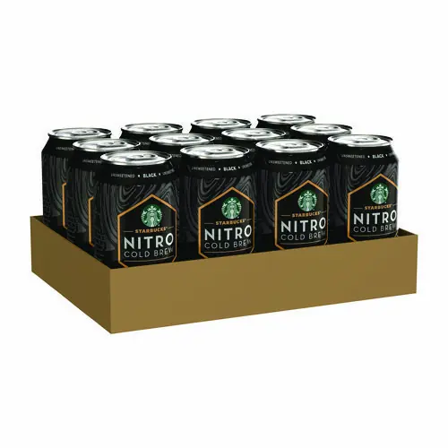 Starbucks® Nitro Cold Brew Coffee, Black Unsweetened, 9.6 oz Can, 12/Carton