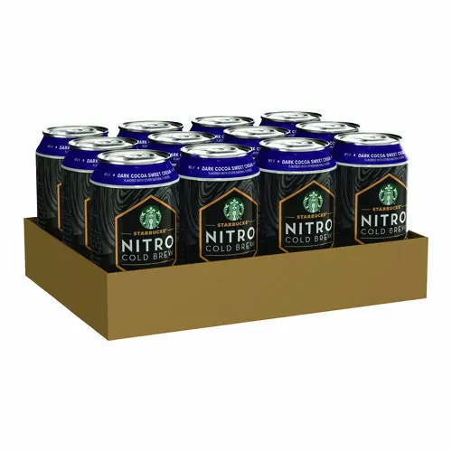 Starbucks® Nitro Cold Brew Coffee, Dark Cocoa Sweet Cream, 9.6 oz Can, 12/Carton