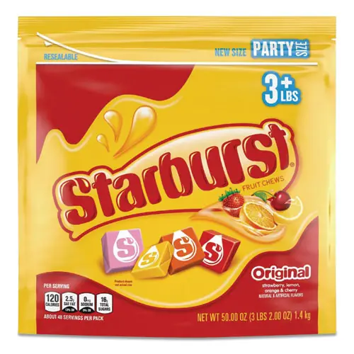 Starburst® Original Fruit Chews, Cherry, Lemon, Orange, Strawberry, 50 oz Bag