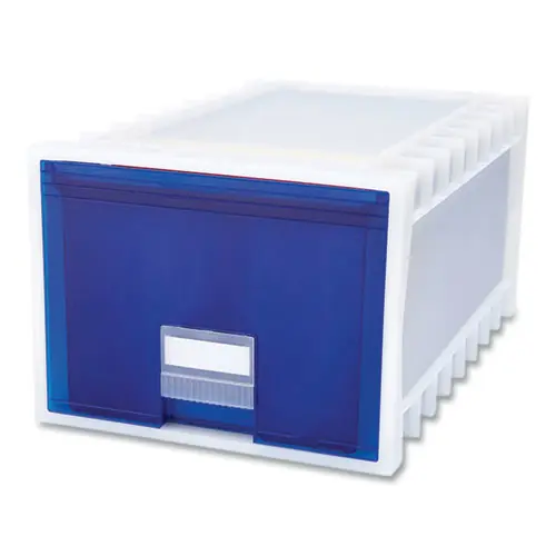 Storex Archive Storage Drawers, Letter/Legal Files, Blue/White