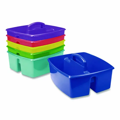 Storex Large Storage Caddy, Assorted Colors, 6/Carton