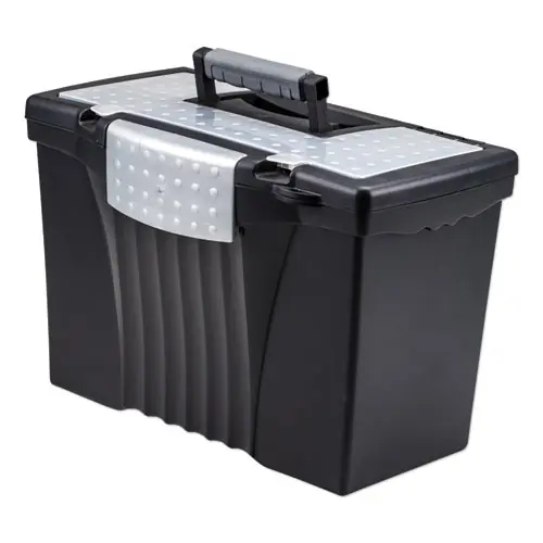 Storex Portable Letter/Legal Filebox with Organizer Lid