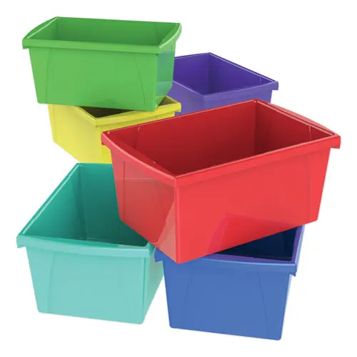 Storex Storage Bins, 5.5 gal, Randomly Assorted Colors