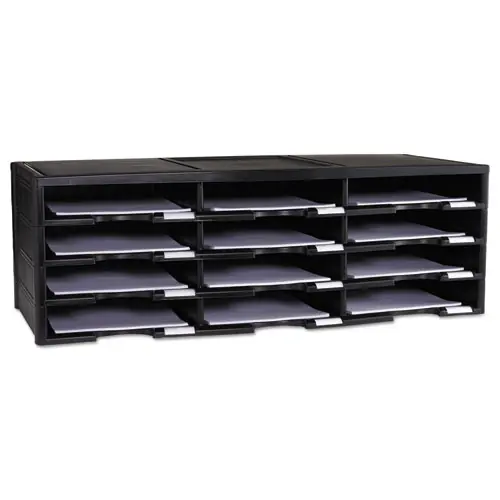 Storex Storex Literature Organizer, 12 Compartments, Black