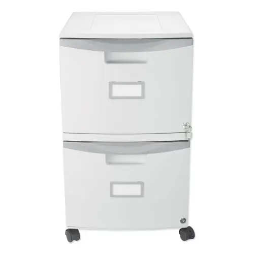 Storex Two-Drawer Mobile Filing Cabinet, Gray - 2 Legal/Letter-Size File Drawers