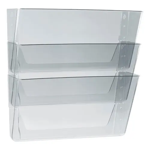 Storex Wall File, 3 Sections, Legal Size, Clear, 3/Set