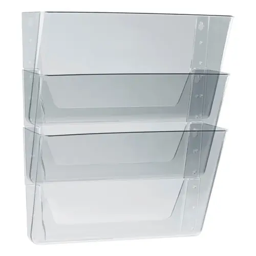 Storex Wall File, 3 Sections, Letter Size, Clear, 3/Set