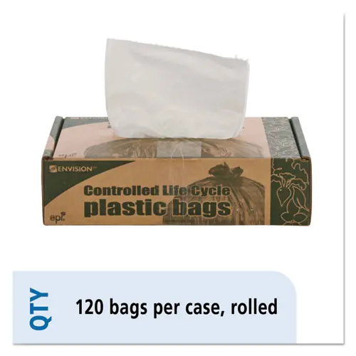 Stout® by Envision™ Controlled Life-Cycle Plastic Trash Bags, 13 gal, White, 120/Box