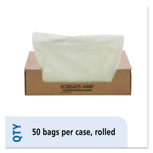 Stout® by Envision™ EcoSafe-6400 Bags, Green, 32 Gallon, 50/Box