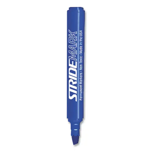 Stride StrideMark Tank Permanent Marker, Broad Chisel Tip, Blue, 12/Pack