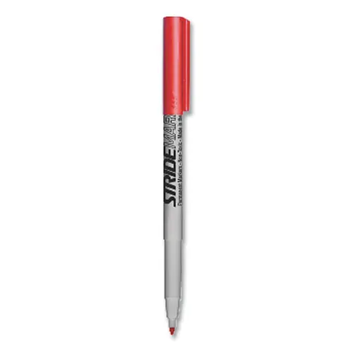Stride StrideMark Tank Permanent Marker, Broad Chisel Tip, Red, 12/Pack