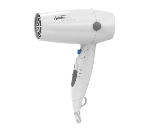 Sunbeam Hand-Held Hair Dryer, Folding 1875W White