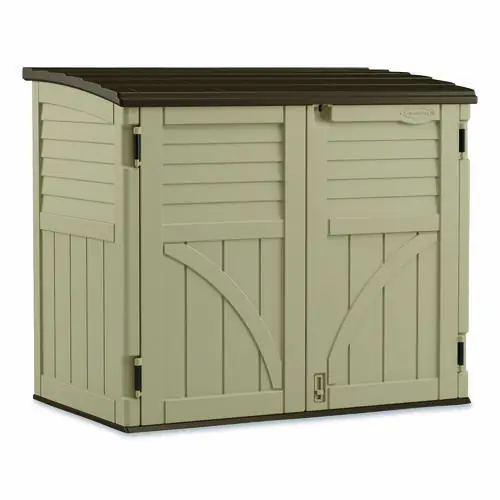Suncast® Horizontal Storage Shed, Sand/Slate, 4 ft 5" W x 2 ft 8.5" D x 3 ft 9.5" H