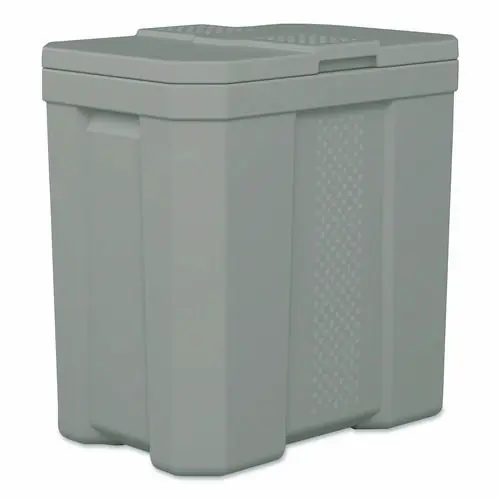 Suncast® Salt Box, 28 gal, Dove Gray, 23.75" x 15.75" x 23.75"