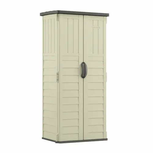 Suncast® Vertical Storage Shed, 22 cu ft, Vanilla/Stoney