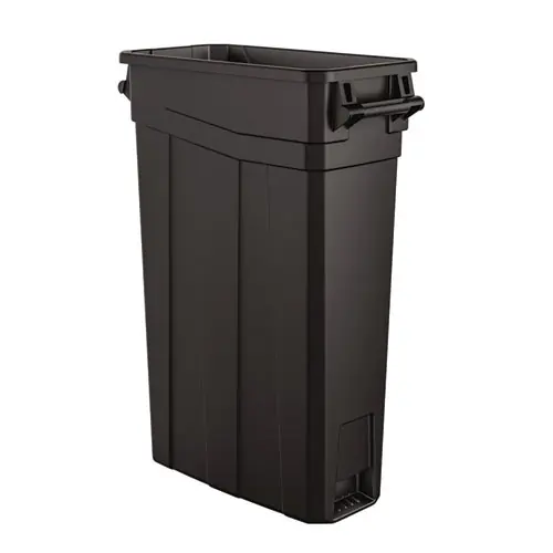 Suncast Commercial® 23 Gallon Resin Slim Trash Can, Plastic, Black