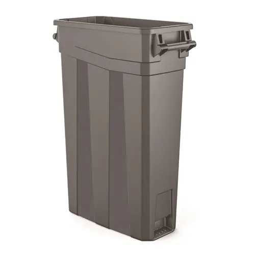 Suncast Commercial® 23 Gallon Resin Slim Trash Can, Plastic, Gray