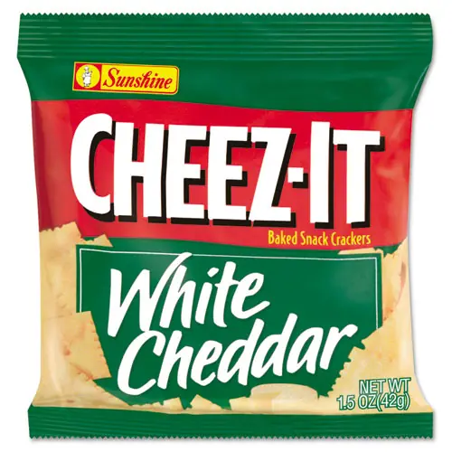 Sunshine® Cheez-It Crackers, White Cheddar, 1.5 oz Single-Serving Snack Bags, 8/Box