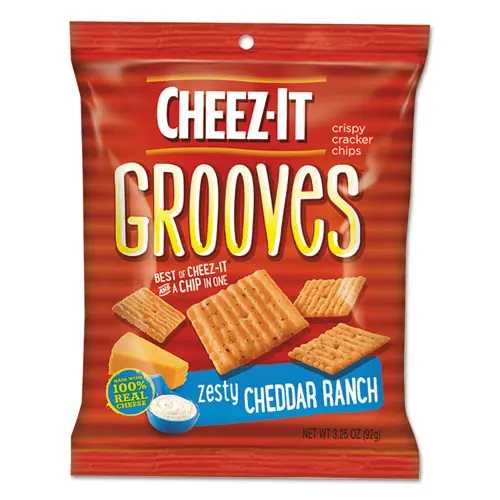 Sunshine® Cheez-it Grooves Crackers, Zesty Ranch, 3.25 oz Bag, 6/Box