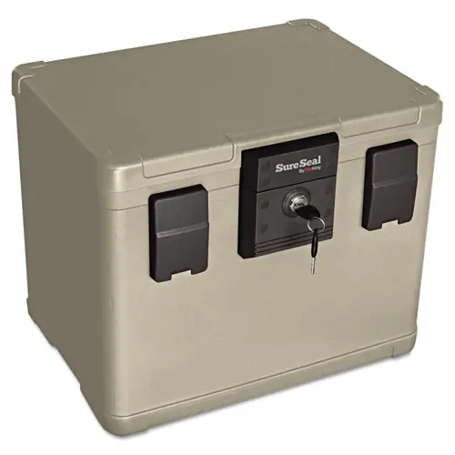 SureSeal By FireKing® Fire and Waterproof Chest, 0.6 cu ft, Taupe