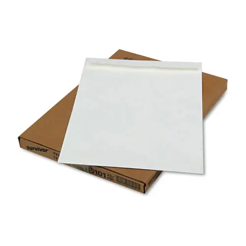 Survivor® Heavyweight 18 lb Tyvek Catalog Mailers, Square Flap, Self-Adhesive Closure, 13 x 19, White, 25/Box