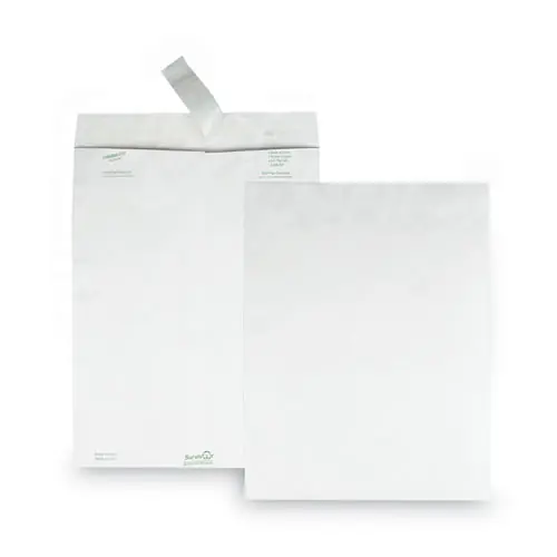 Survivor® Lightweight 14 lb Tyvek Catalog Mailers, #13 1/2, Square Flap, Redi-Strip Adhesive Closure, 10 x 13, White, 50/Box