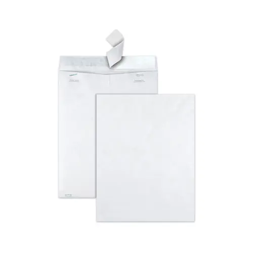 Survivor® Lightweight 14 lb Tyvek Catalog Mailers, #15 1/2, Square Flap, Redi-Strip Adhesive Closure, 12 x 16, White, 100/Box