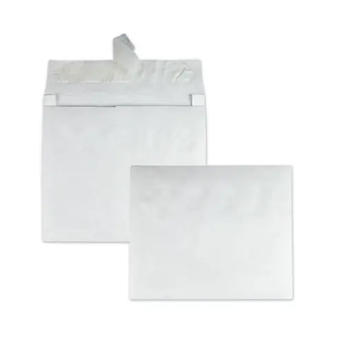 Survivor® Lightweight 14 lb Tyvek Open End Expansion Mailers, #15, Square Flap, Redi-Strip Adhesive Closure, 10 x 15, White, 100/Carton