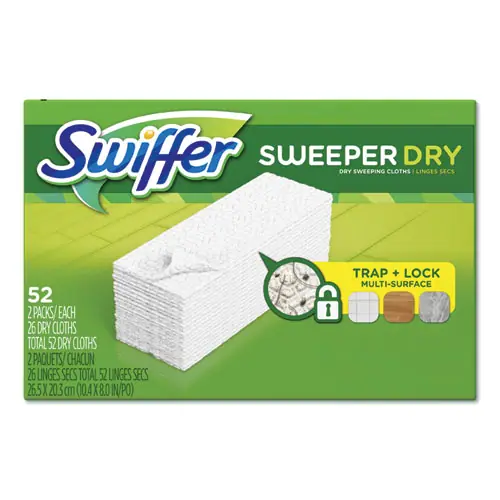 Swiffer® Dry Refill Cloths, White, 52 Cloths per Box, 3 Boxes per Carton