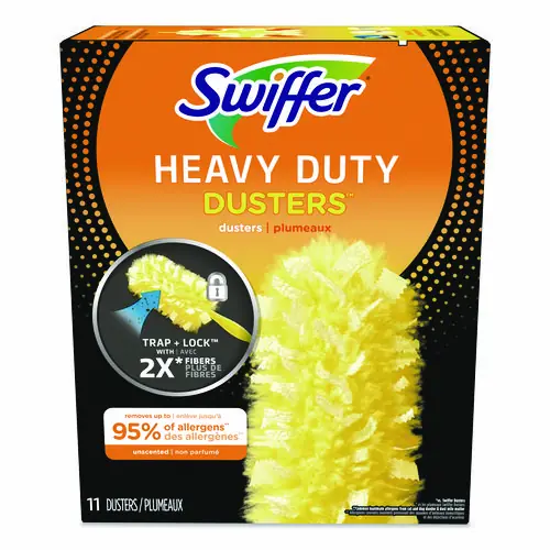Swiffer® Heavy Duty Dusters Refill, Trap + Lock Fiber, Yellow, 11/Box