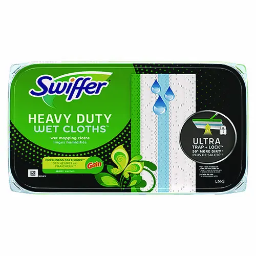 Swiffer® Heavy-Duty Wet Refill Cloths, Gain Original Scent, White, 10 Cloths/Tub