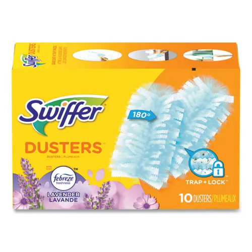 Swiffer® Refill Dusters, Dust Lock Fiber, Light Blue, Lavender Vanilla Scent, 10/Box