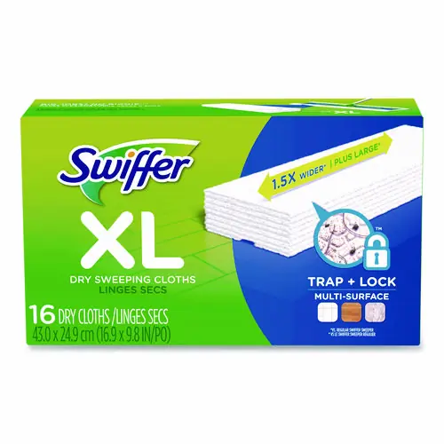 Swiffer® Sweeper XL Dry Refill Cloths, 16.9 x 9.8, White, 16/Box