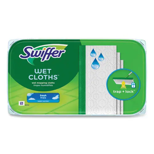 Swiffer® Wet Refill Cloths, Fresh Scent, White, 12/Box, 6 Boxes/Carton