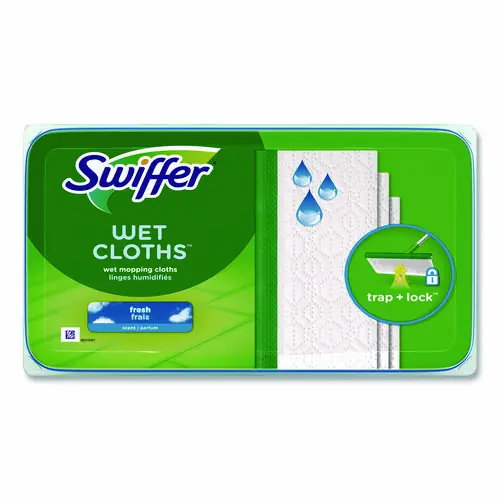 Swiffer® Wet Refill Cloths, Fresh Scent, 10" x 8", White, 24/Box