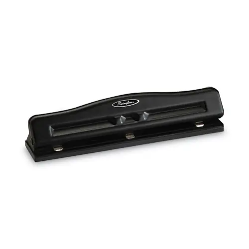 Swingline® 11-Sheet Commercial Adjustable Desktop Two- to Three-Hole Punch, 9/32" Holes, Black