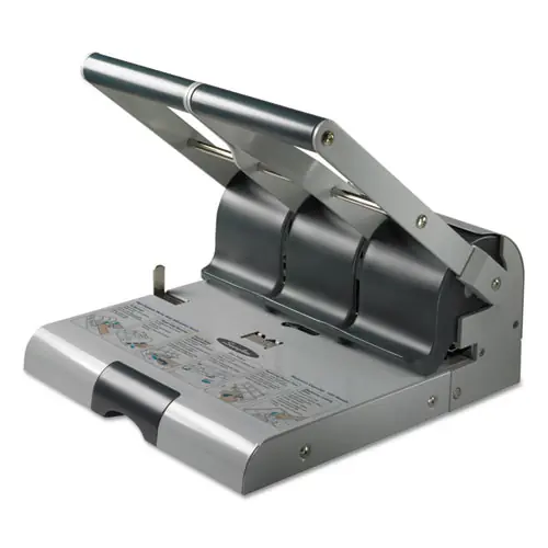 Swingline® 160-Sheet Antimicrobial Protected High-Capacity Adjustable Punch, 2-3 Hole, 9/32" Holes, Putty/Gray