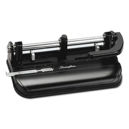Swingline® 32-Sheet Lever Handle Heavy-Duty Two- to Seven-Hole Punch, 9/32" Holes, Black