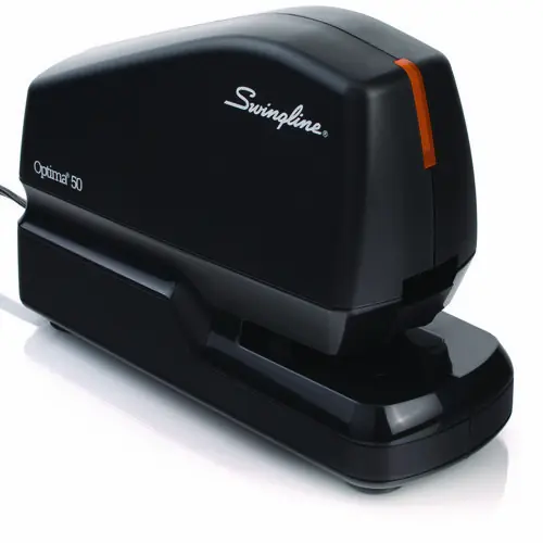Swingline® Optima 50 Electric Stapler, 50-Sheet Capacity, Black/Orange