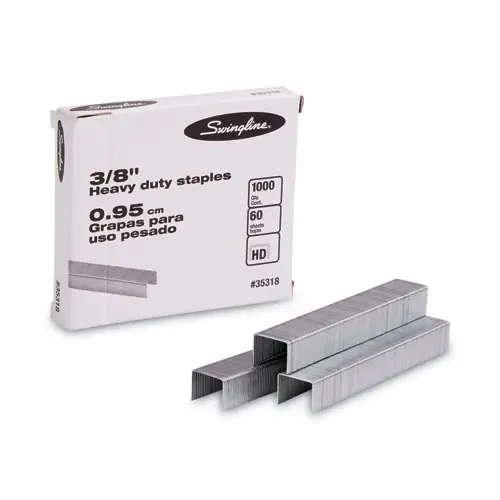 Swingline® S.F. 13 Heavy-Duty Staples, 0.38" Leg, 0.5" Crown, Steel, 1,000/Box