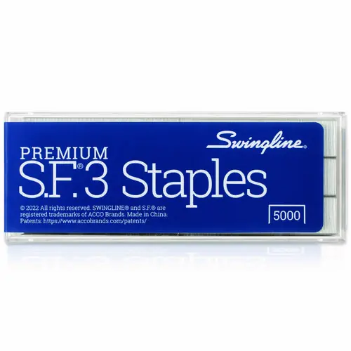 Swingline® S.F. 3 Premium Staples, 0.25" Leg, 0.5" Crown, Steel, 5,000/Box
