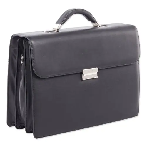 Swiss Mobility Milestone Briefcase, Leather, Black, Fits Devices Up to 15.6"