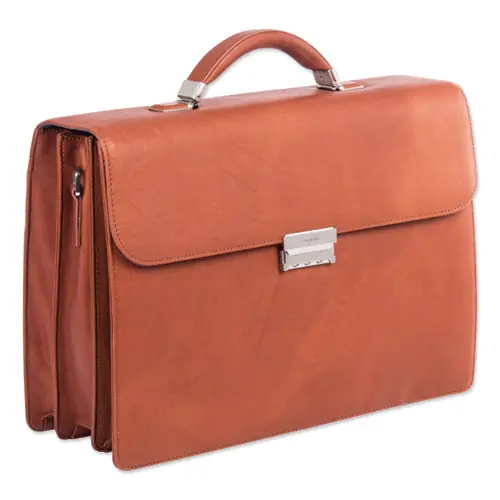 Swiss Mobility Milestone Briefcase, Leather, Cognac, Fits Devices Up to 15.6"