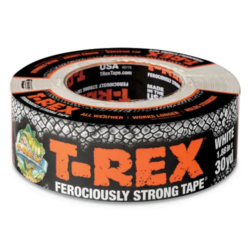 T-REX® Duct Tape, 1.88" x 30 yds, White, 3" Core