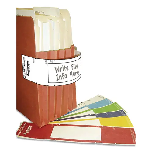 Tabbies® File Pocket Handles, White, 4/Sheet, 12 Sheets/Pack