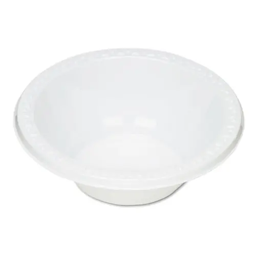 Tablemate® Plastic Dinnerware, Bowl, 12 oz, White, 125/Pack
